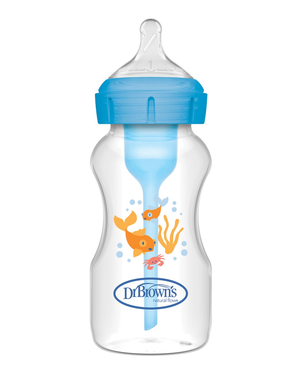 Imagen 0 de Biberón anticólico Options+ Formato Boca Ancha Azul 270 ml Dr. Brown's Azul