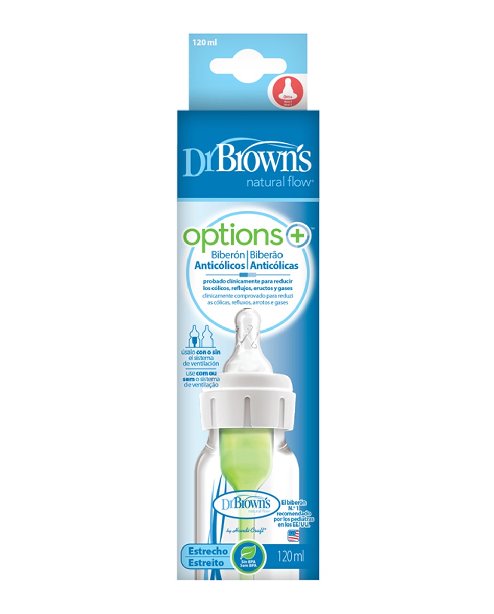 Biberón anticólico Options+ Formato Estandar 120 ml Dr. Brown's - Transparente 120 ml Transparente-3
