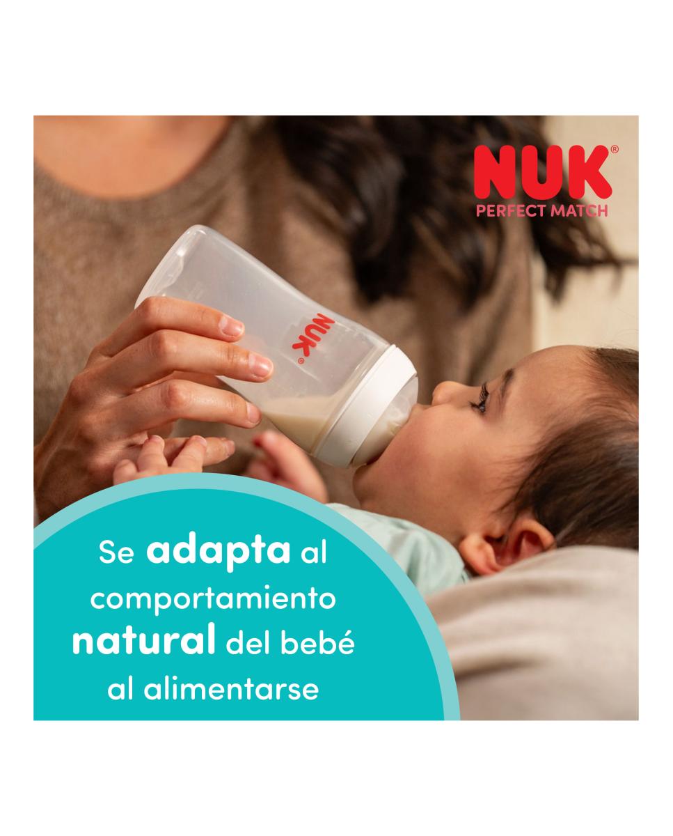 Imagen 3 de Nuk Biberon Perfect Match Sil. 150Ml (S) 0M+ Temp Control "Mono"