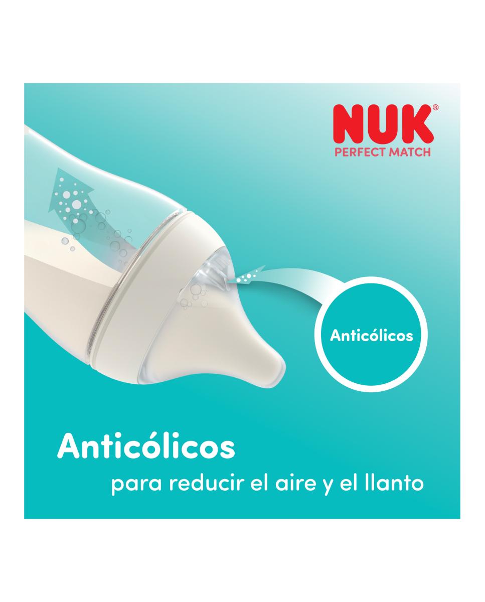 Imagen 5 de Nuk Biberon Perfect Match Sil. 150Ml (S) 0M+ Temp Control "Mono"