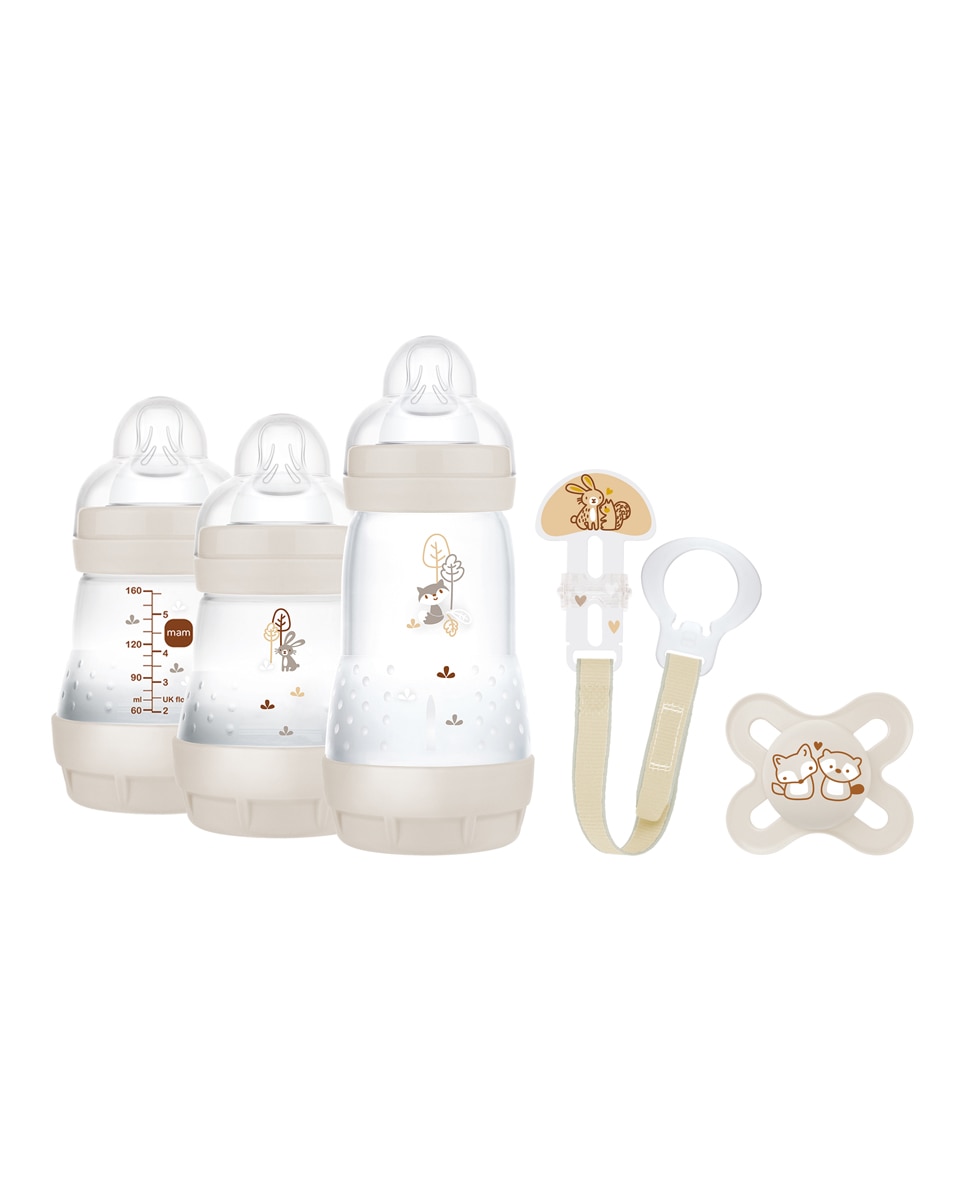 Imagen 0 de Pack Biberones y chupete Welcome to the World Crema MAM