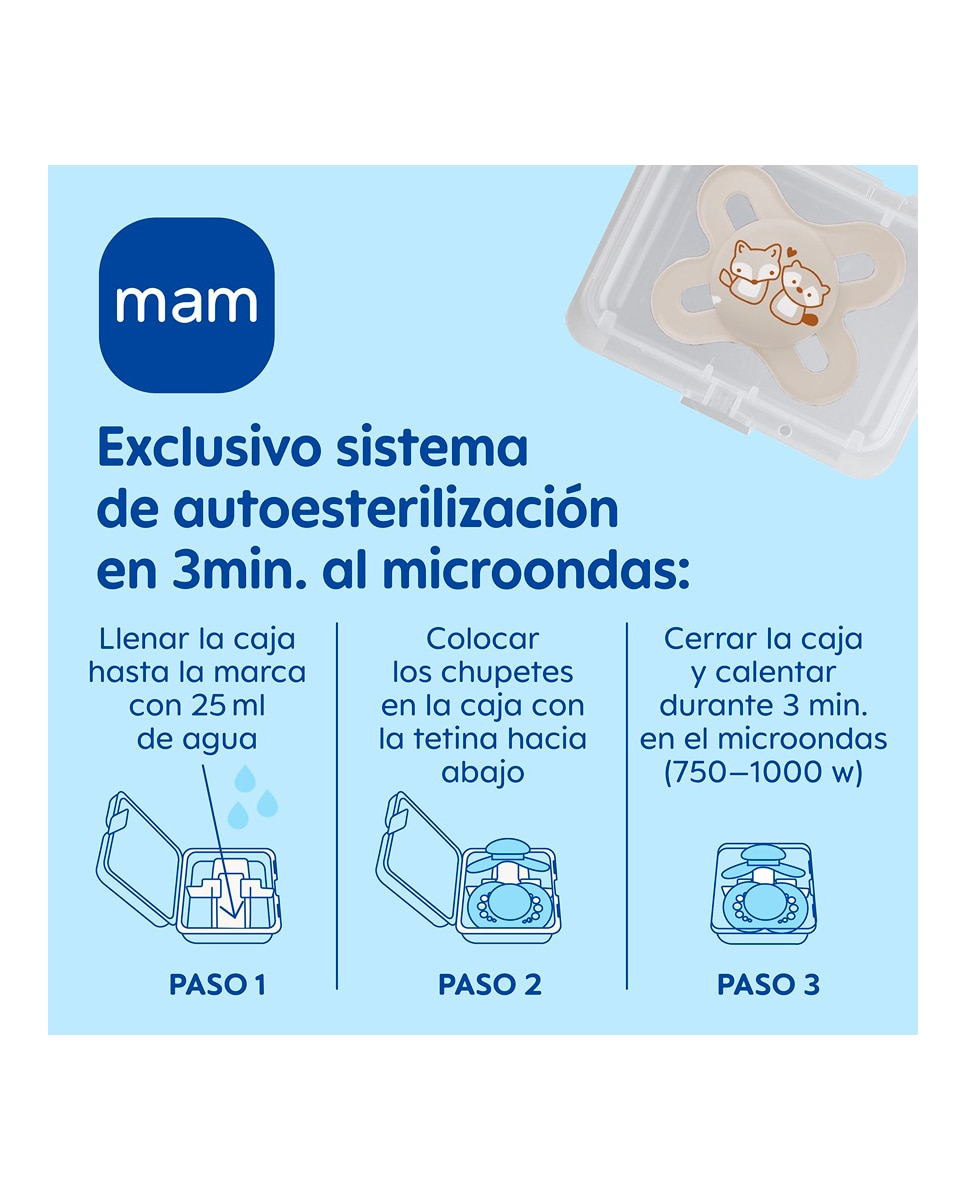 Pack Biberones y chupete Welcome to the World Crema MAM 6