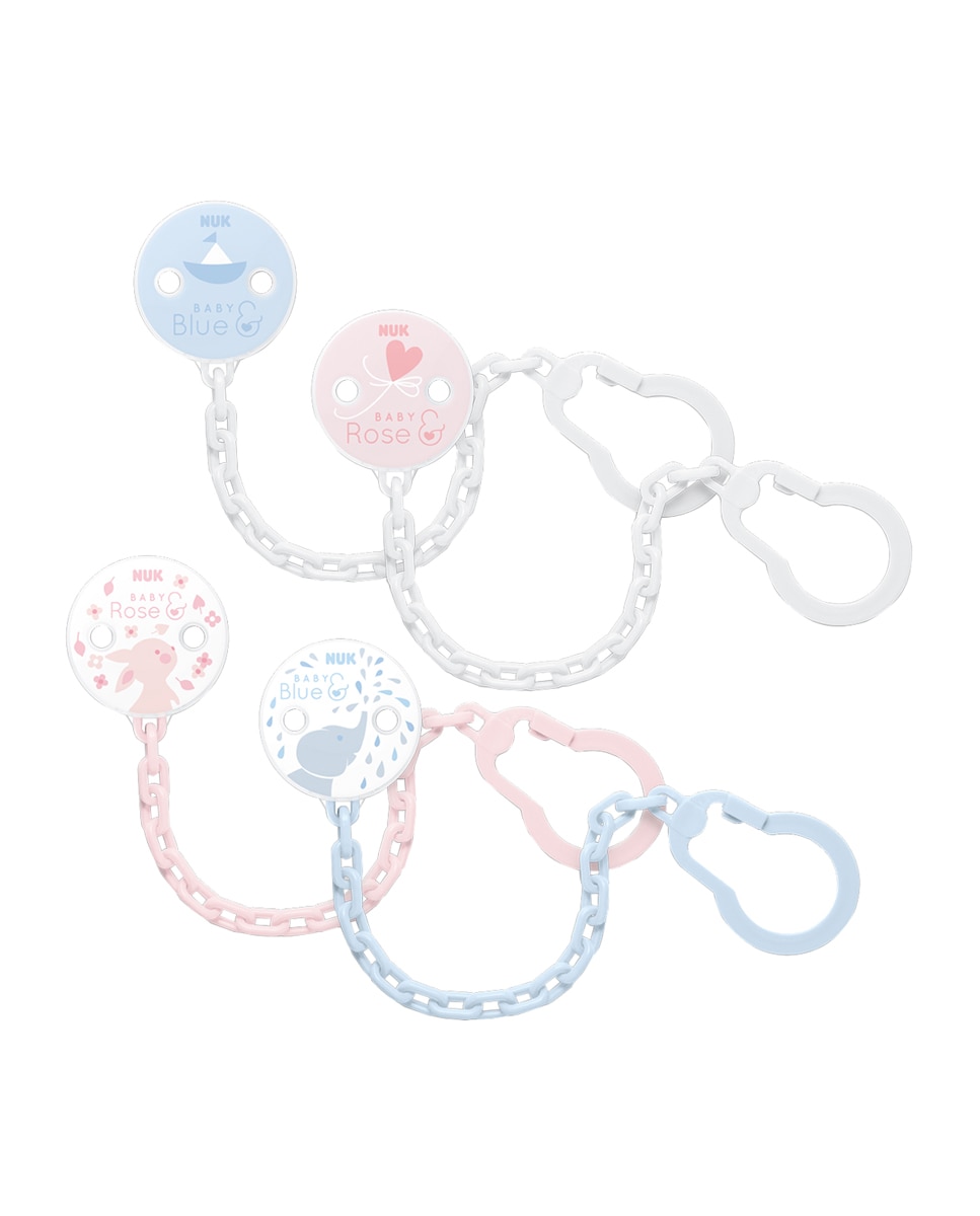 Nuk - Cadenita Sujeta Chupetes Rose & Blue Nuk.