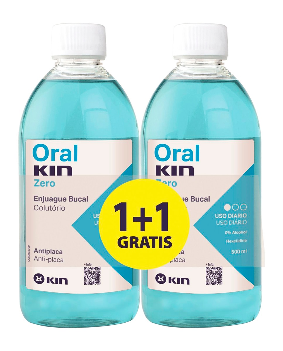 Kin - Pack Enjuague Bucal Oralkin Zero 2 x 500 ml Kin.