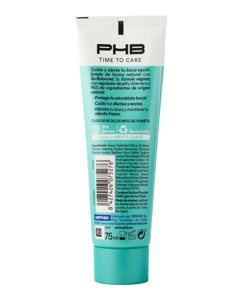 Pasta Dentrífica Time To Care So Balanced 75 ml PHB - 75 ml 2