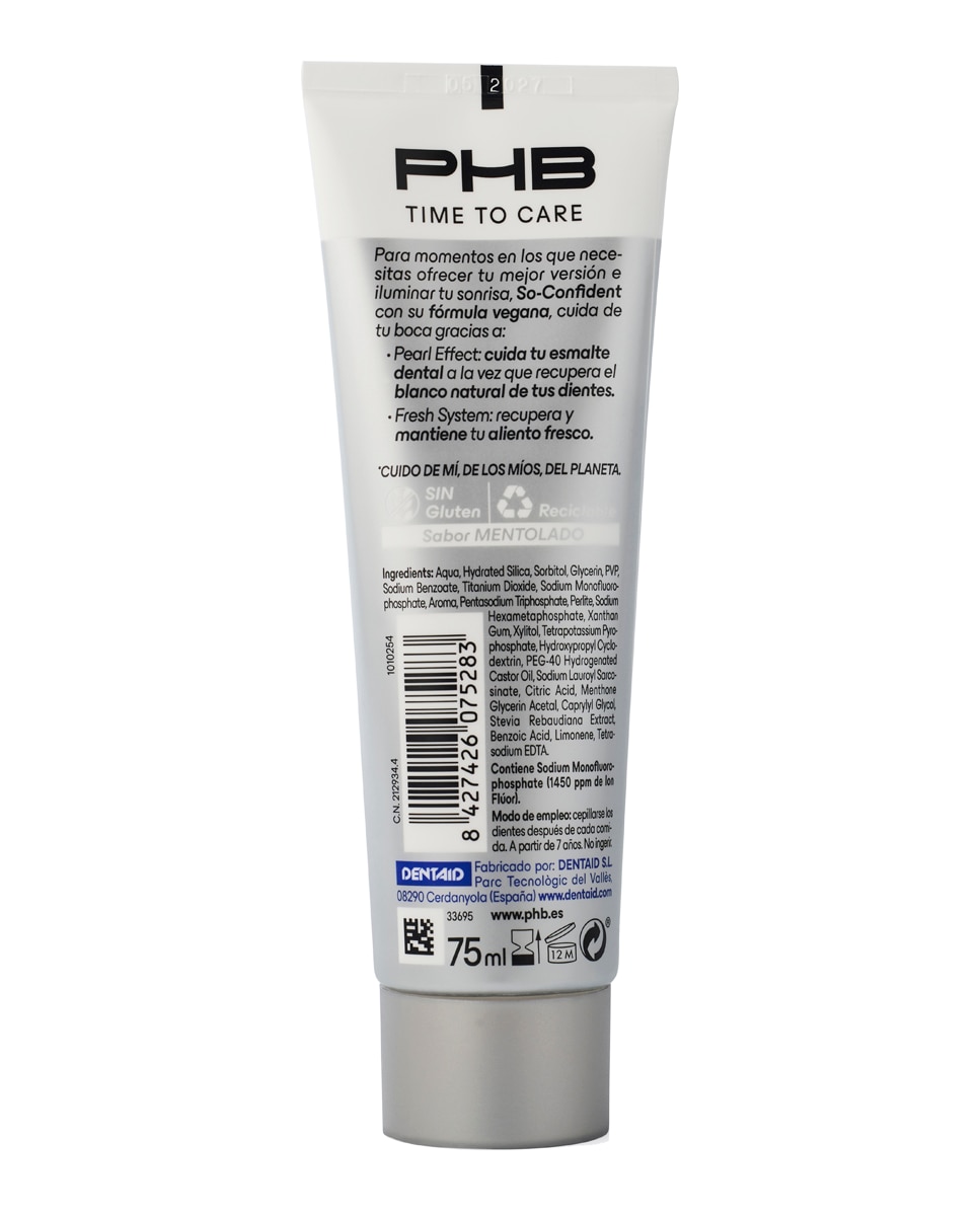 Imagen 2 de Pasta Dentrífica Time To Care So Confident 75 ml PHB - 75 ml