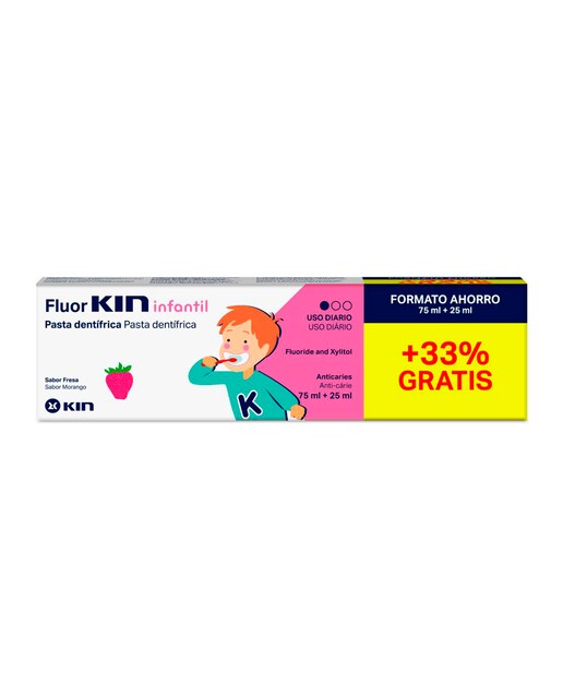 Imagen 0 de Pasta Dentífrica Infantil FluorKin 75 ml + 25 ml Kin