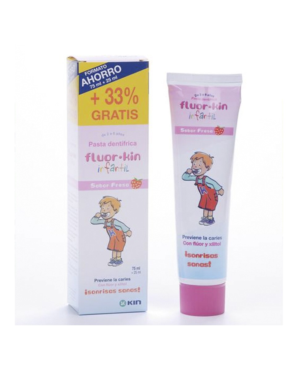Pasta Dentífrica Infantil FluorKin 75 ml + 25 ml Kin 2