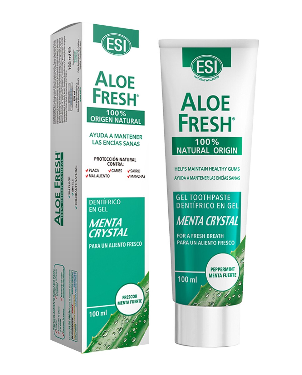 Gel Dentífrico Menta Cristal Retard Aloe Fresh ESI - 100 ml 2
