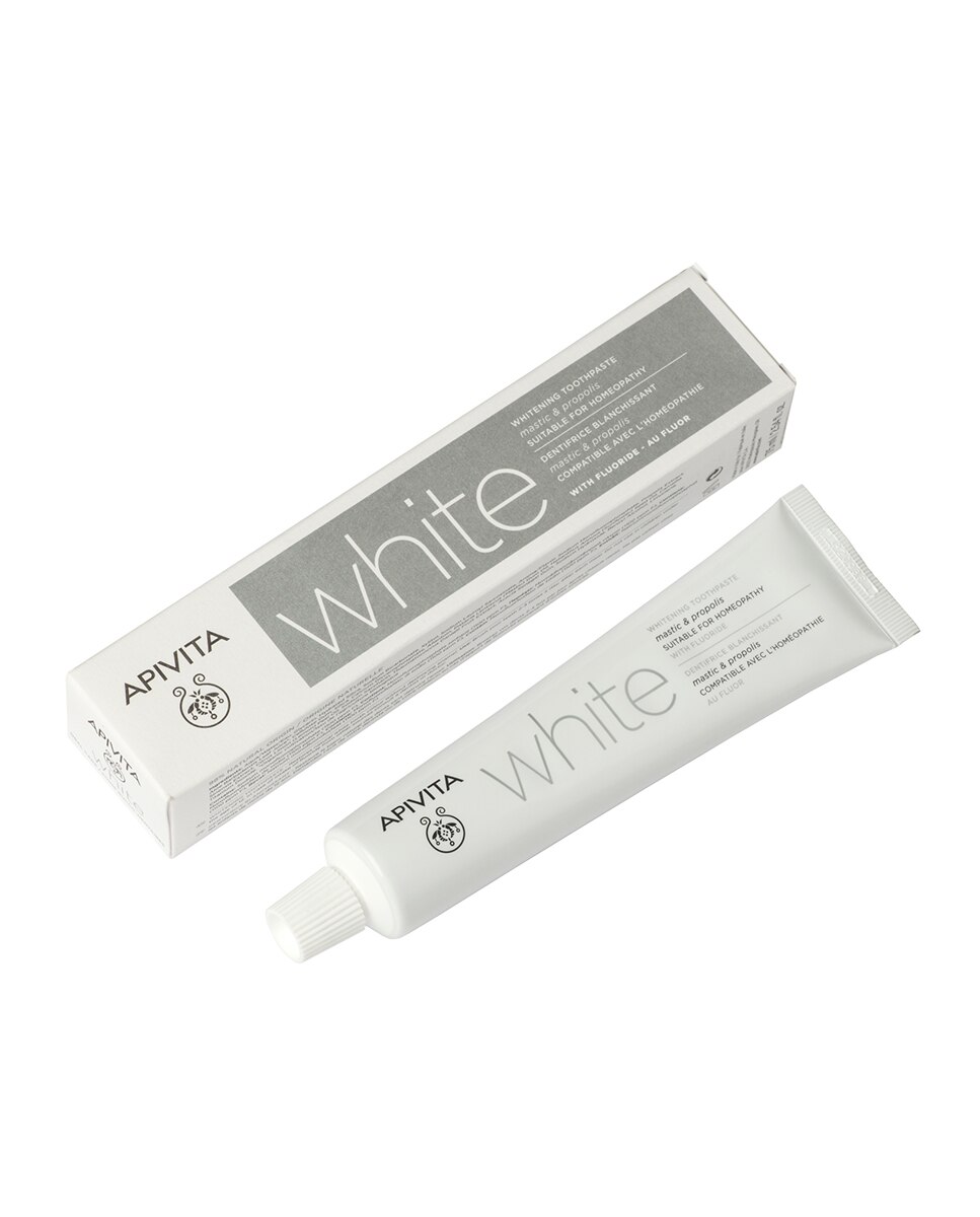 Imagen 2 de Crema Dental Blaqueadora Con Mástica Y Propóleo 75 Ml Apivita