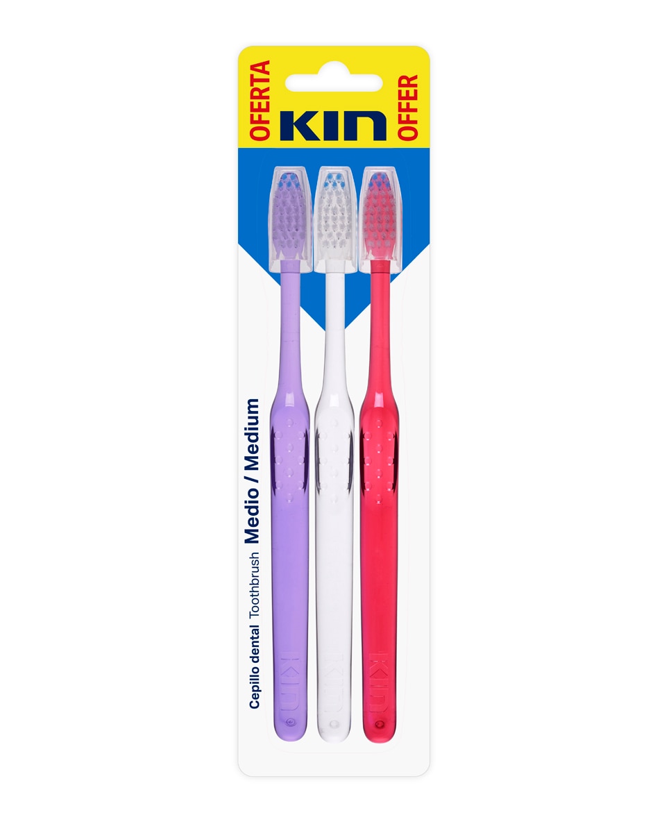 Kin - Pack Cepillo dental Medio 3 unid Kin.