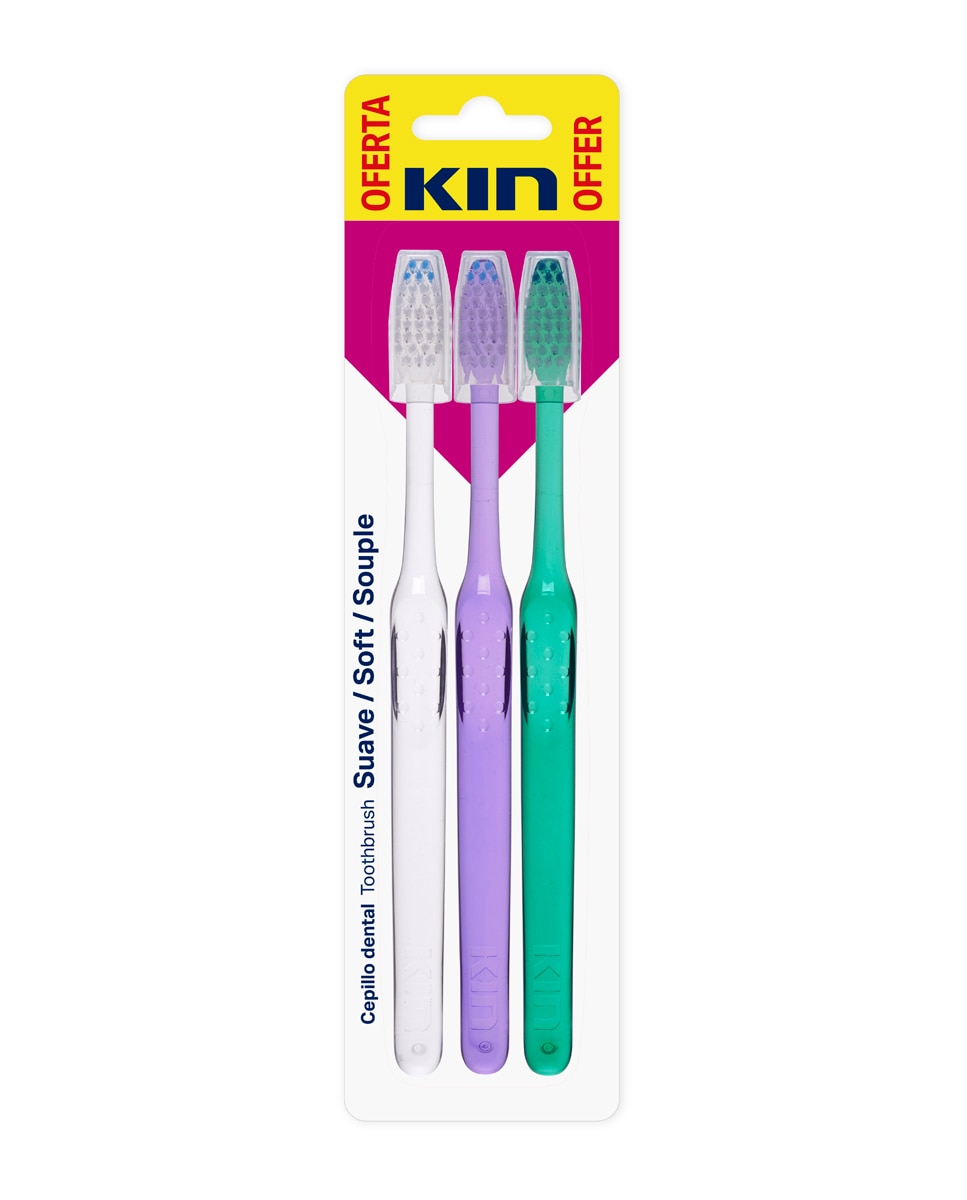 Kin - Pack Cepillo dental Suave 3 unid Kin.