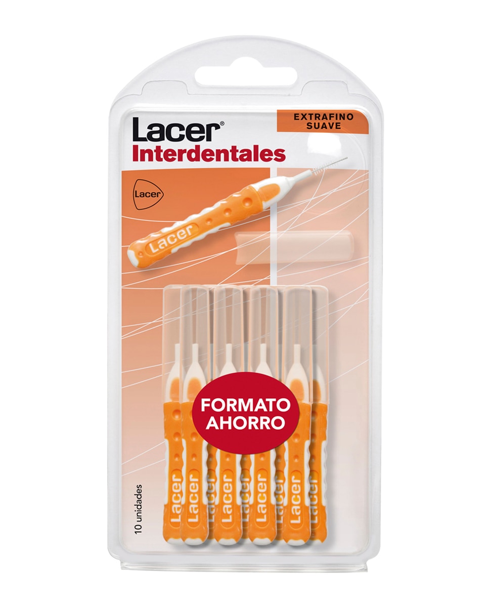 Lacer - 10 Cepillos Interdentales Recto Extrafino Suave Lacer.