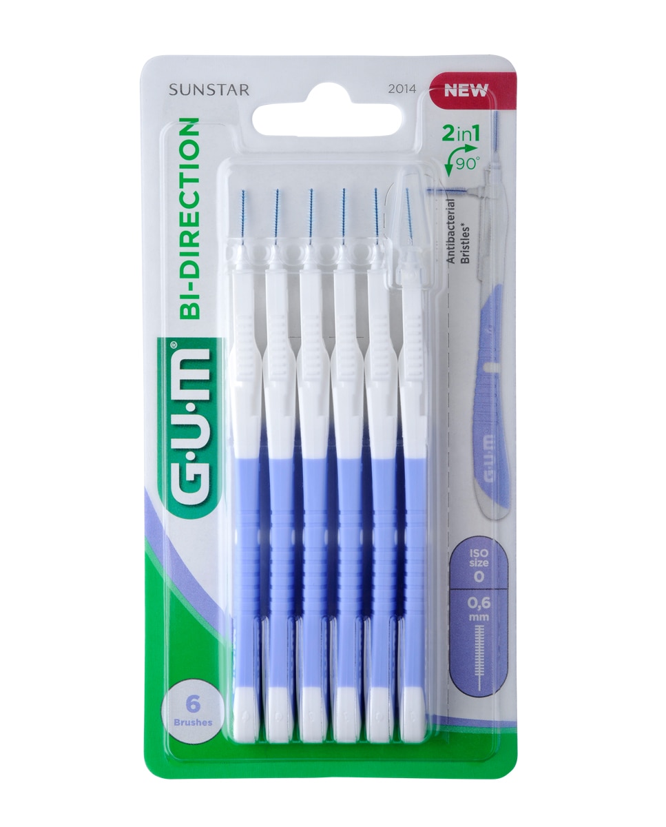 Gum - Cepillo interdental Gum Bi-Direction pequeño 0,6 mm Gum.