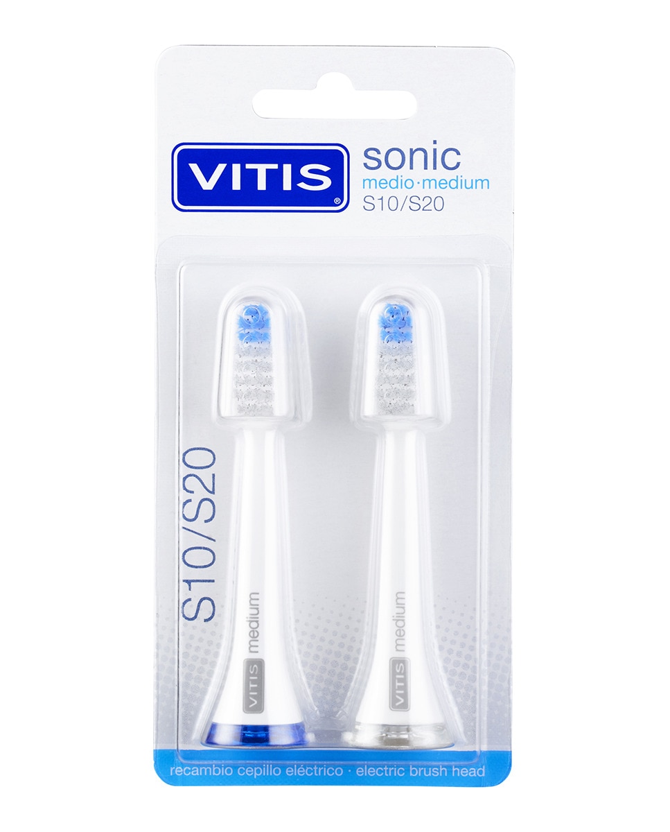 Vitis - 2 Recambios Cabezal medio Cepillo eléctrico Vitis Sonic S10 y S20 Vitis.