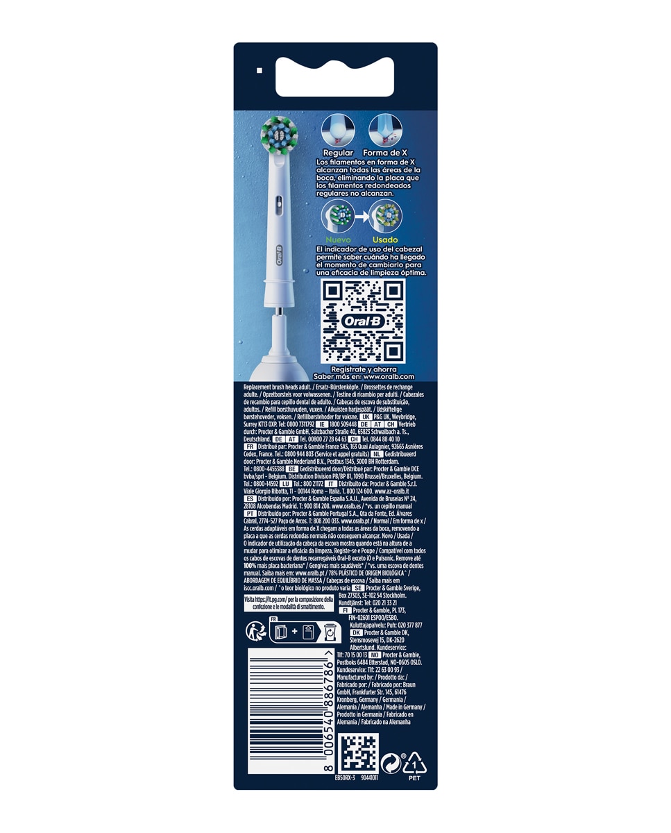 Imagen 3 de Oral-B Pro CrossAction Cabezales De Recambio, 3 Unidades