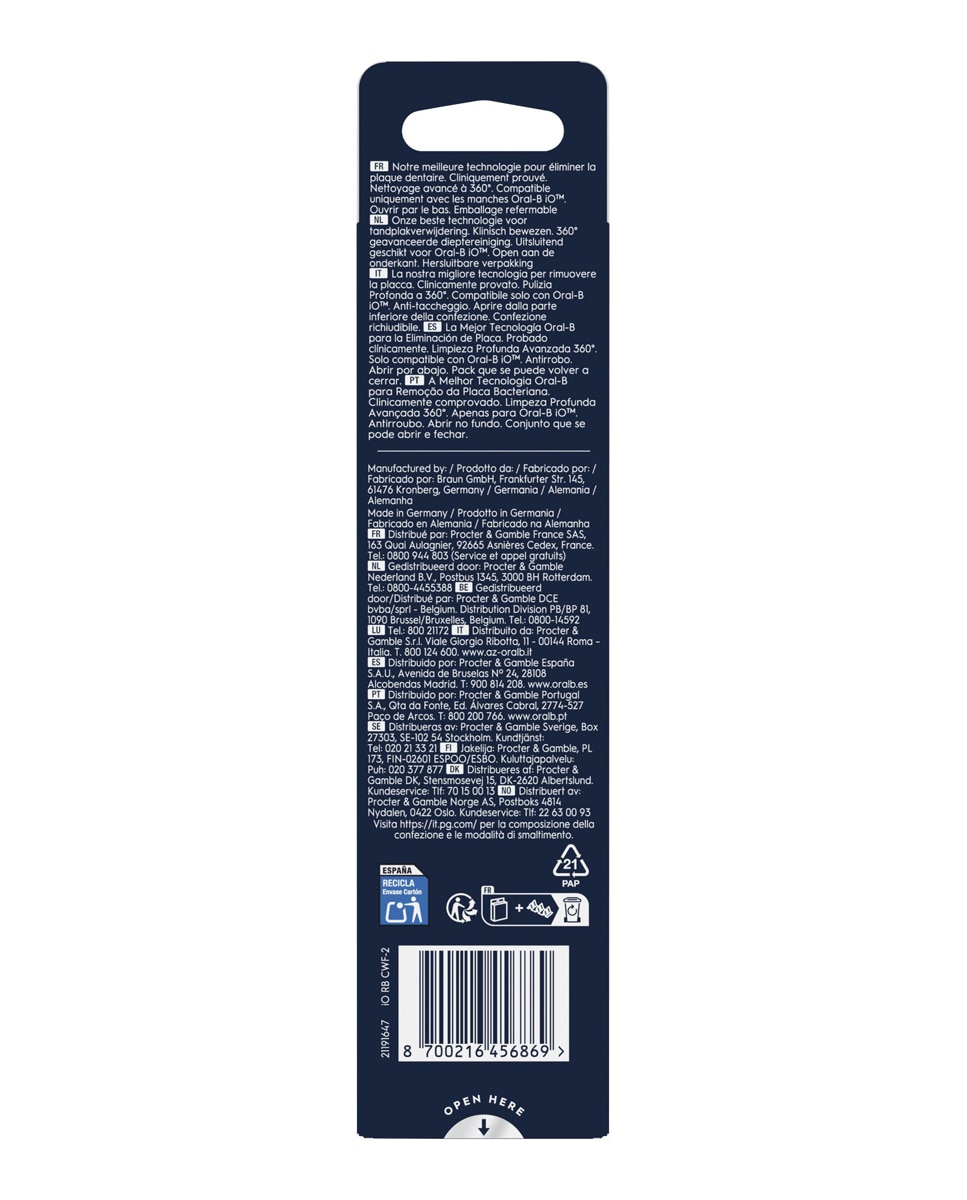 Pack 2 unidades Cabezales Redondos De Recambio Originales Series iO Ultimate Clean Oral-B - 2 unidades 4