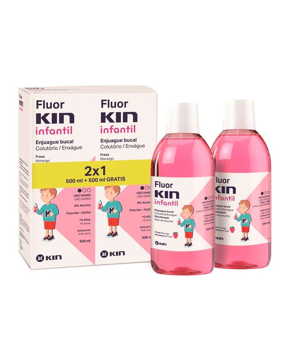 Kin - Pack 2 unid Enguaje Bucal infantil FluorKin Kin.