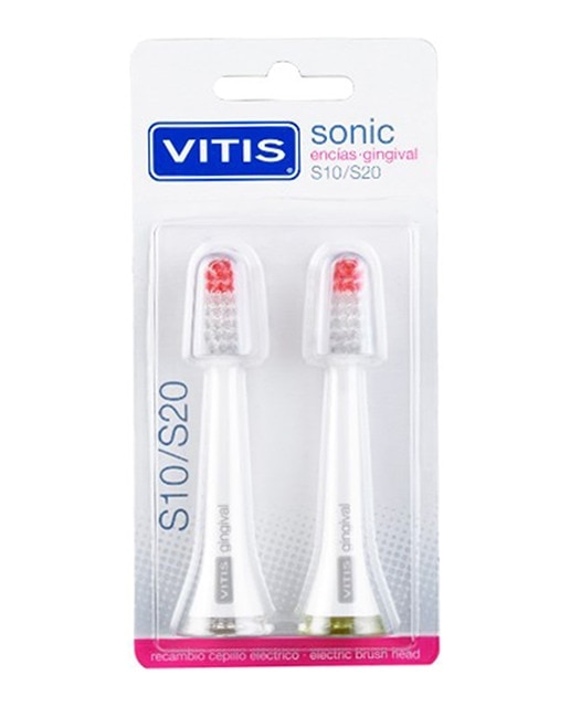 Vitis - 2 Recambios Cabezal encías Cepillo eléctrico Vitis Sonic S10 y S20 Vitis.