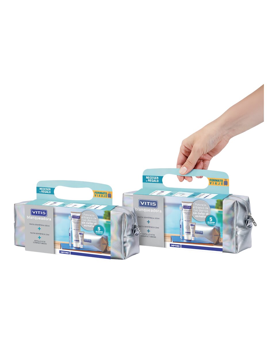 Neceser Pasta Dentífrica Blanqueadora 100Ml + Cepillo Viti Scompact Y Pasta Balnq 15Ml Vitis 2