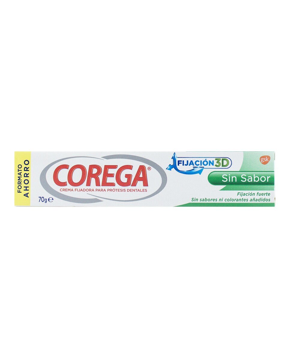Crema Fijadora Dentaduras Postizas Sin Sabor Corega - 70 g 2
