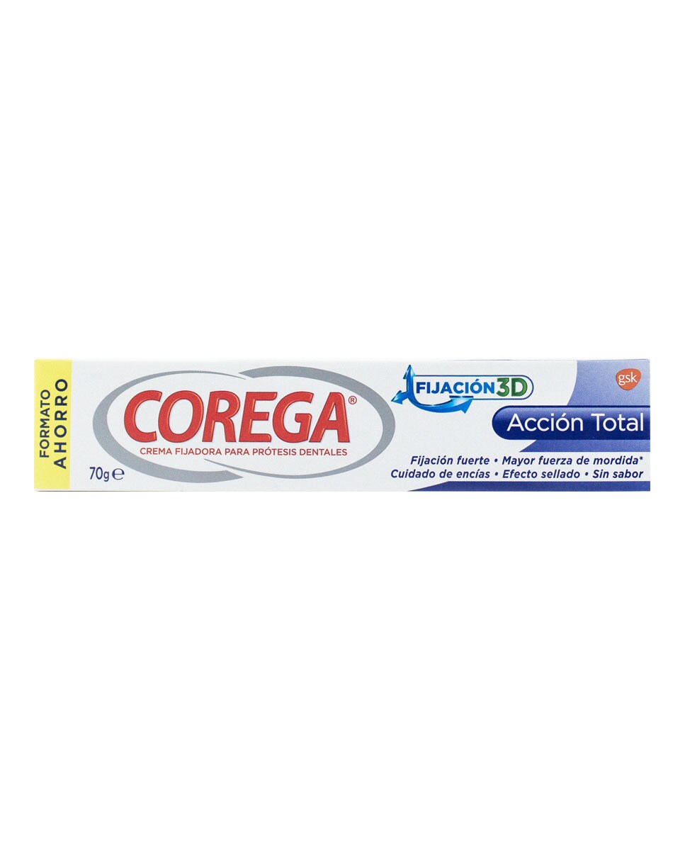 Crema Fijadora Dentaduras Postizas Acción Total Corega - 70 g 2