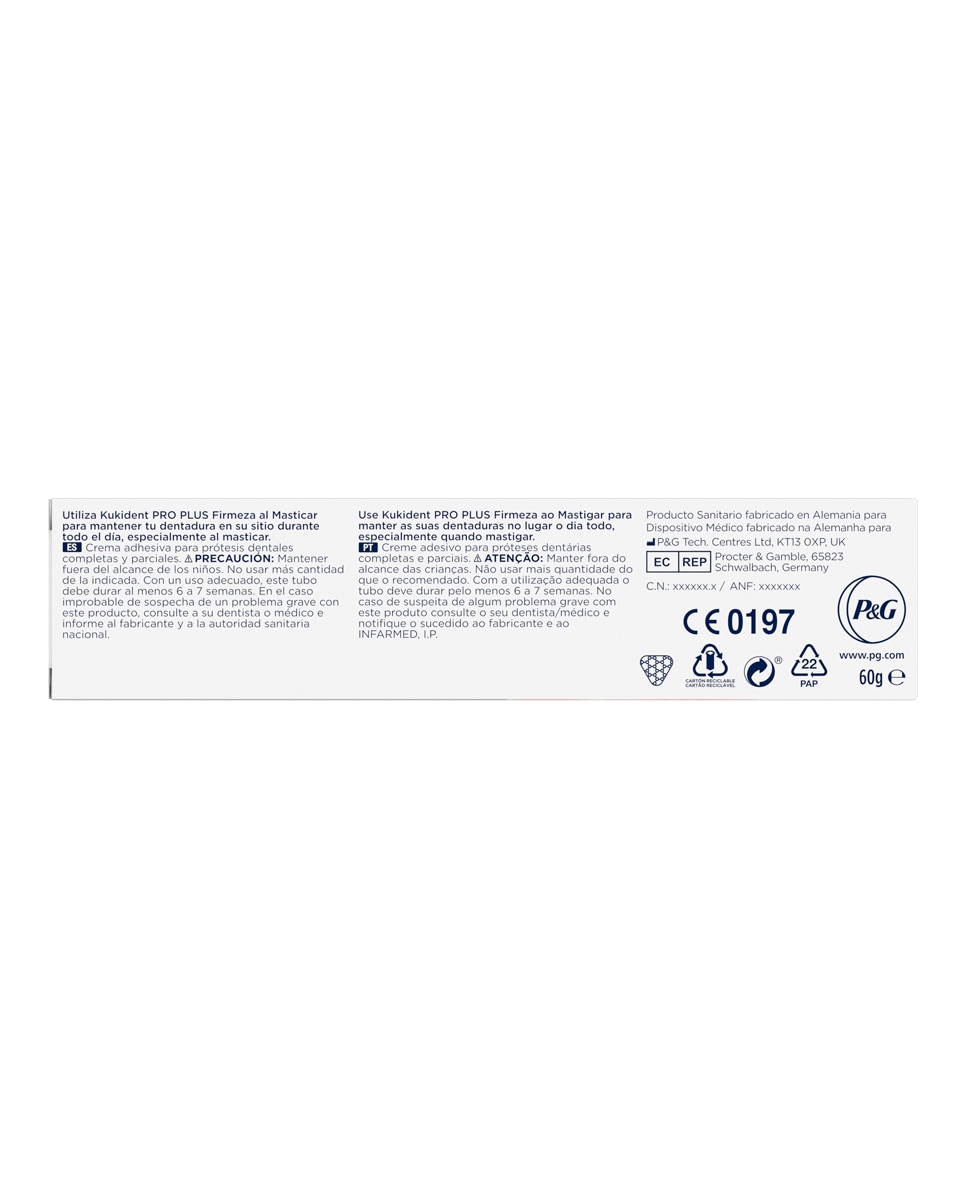 Imagen 4 de Adhesivo para prótesis dentales Plus Doble Acción 60 g Kukident - 60 g