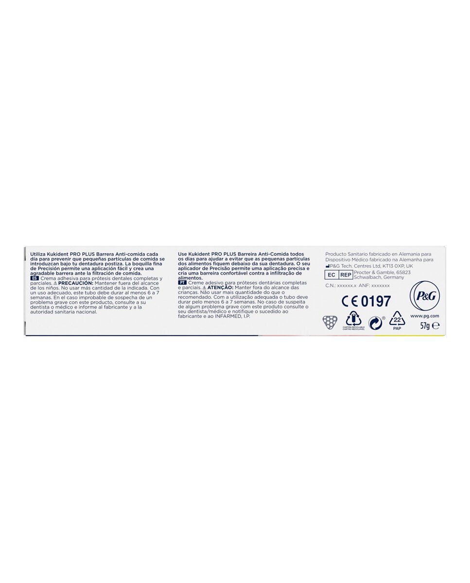 Imagen 4 de Crema Adhesiva Para Prótesis Dentales Efecto Sellado Sabor Neutro 57 g Pro Kukident - 57 g