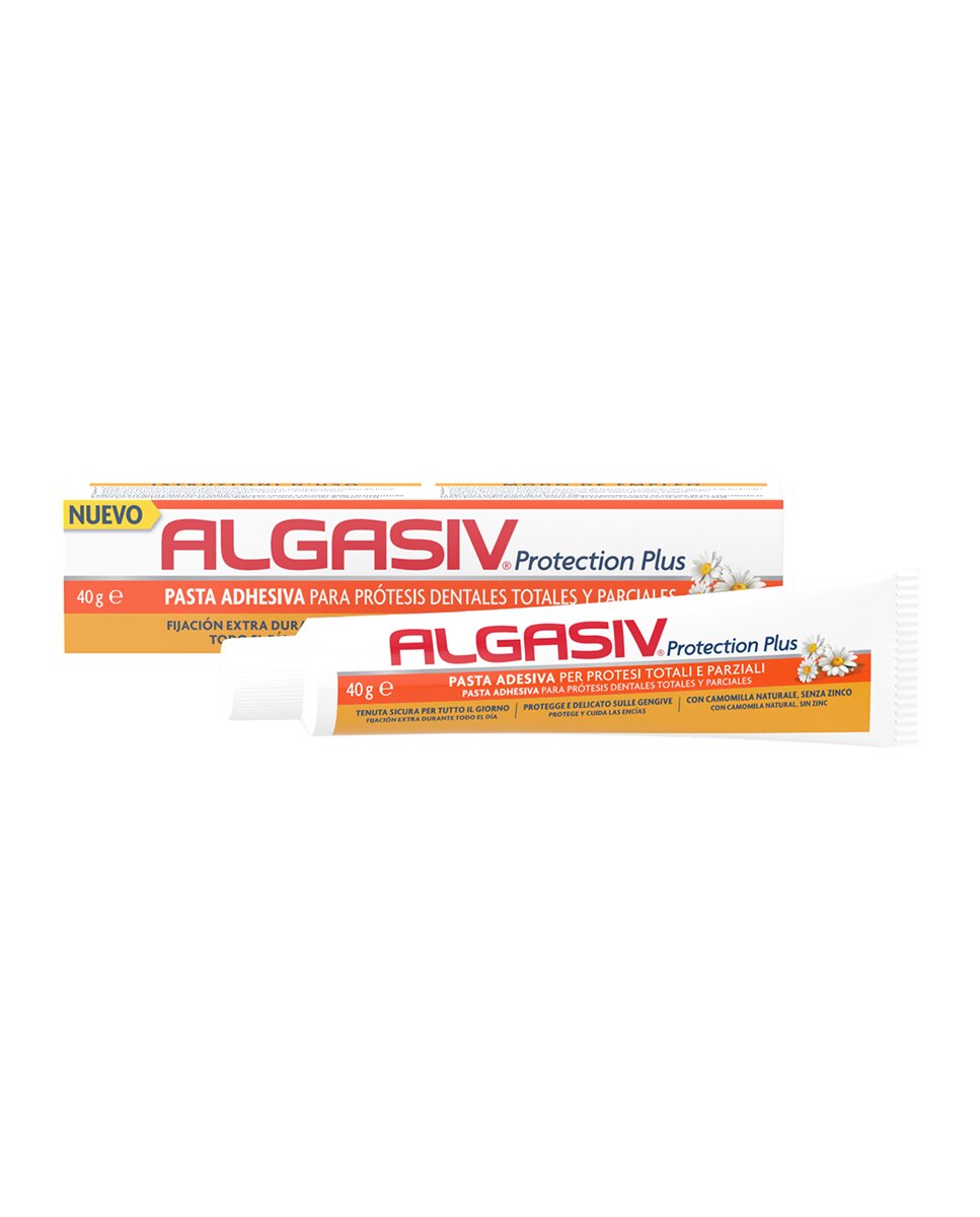 Algasiv - Crema Fijadora De Prótesis Dentales Protection Plus 40 G Algasiv.