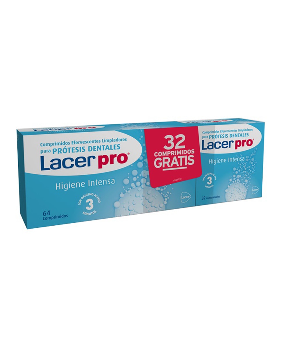 Lacer - 64 Comprimidos Limpieza Prótesis dental Pro tabs Lacer.