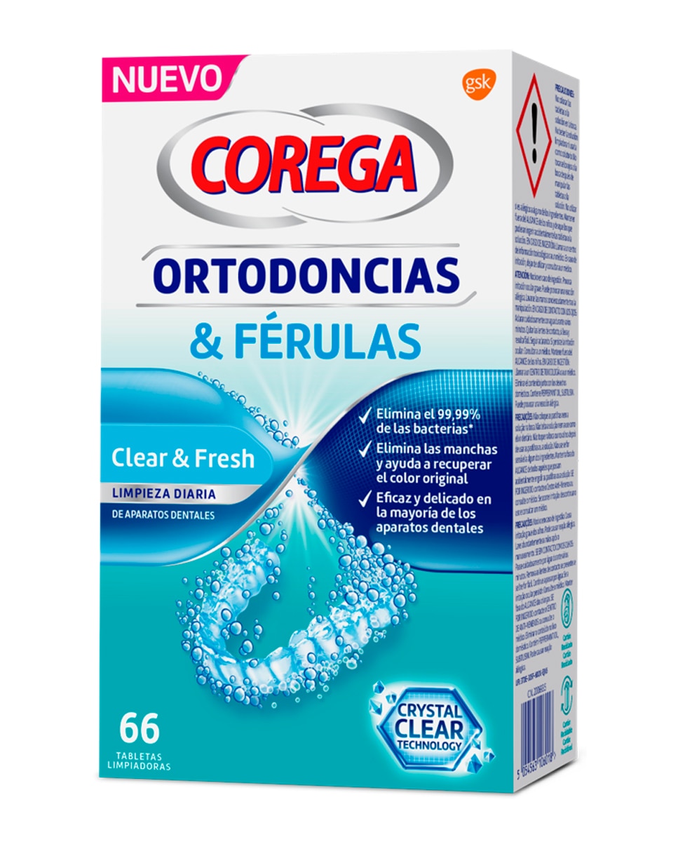 Corega - 66 Tabletas Limpiadoras Ortodoncias & Férulas Corega.