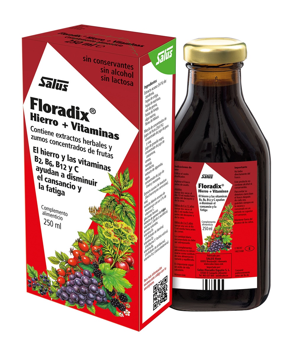 Floradix - Formulación líquida de Hierro + Vitaminas 250 ml Floradix.