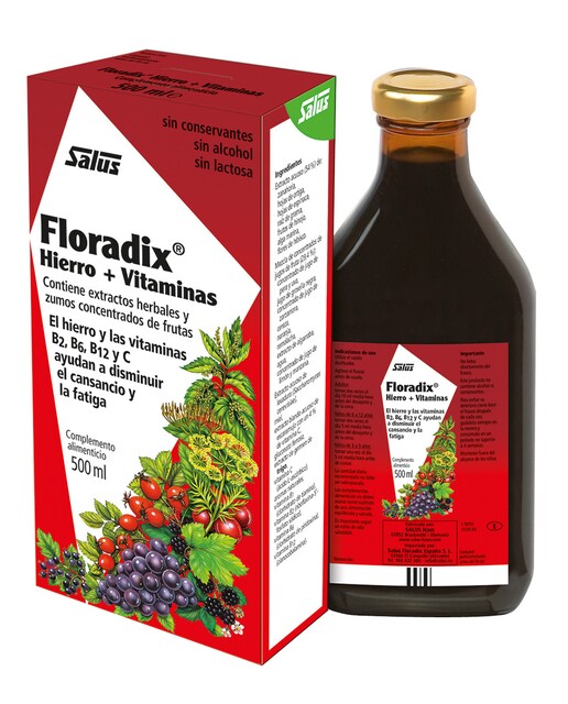 Formulación líquida de Hierro + Vitaminas 500 ml Floradix