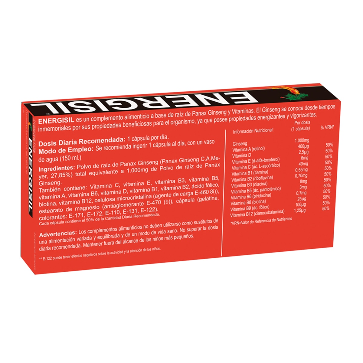 30 Cápsulas Vigor Energisil Pharma Otc 2