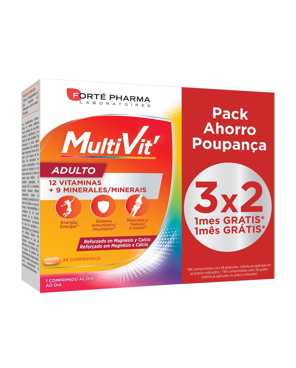 Imagen 0 de Comprimidos vitaminas y minerales Multivit Adulto Energy