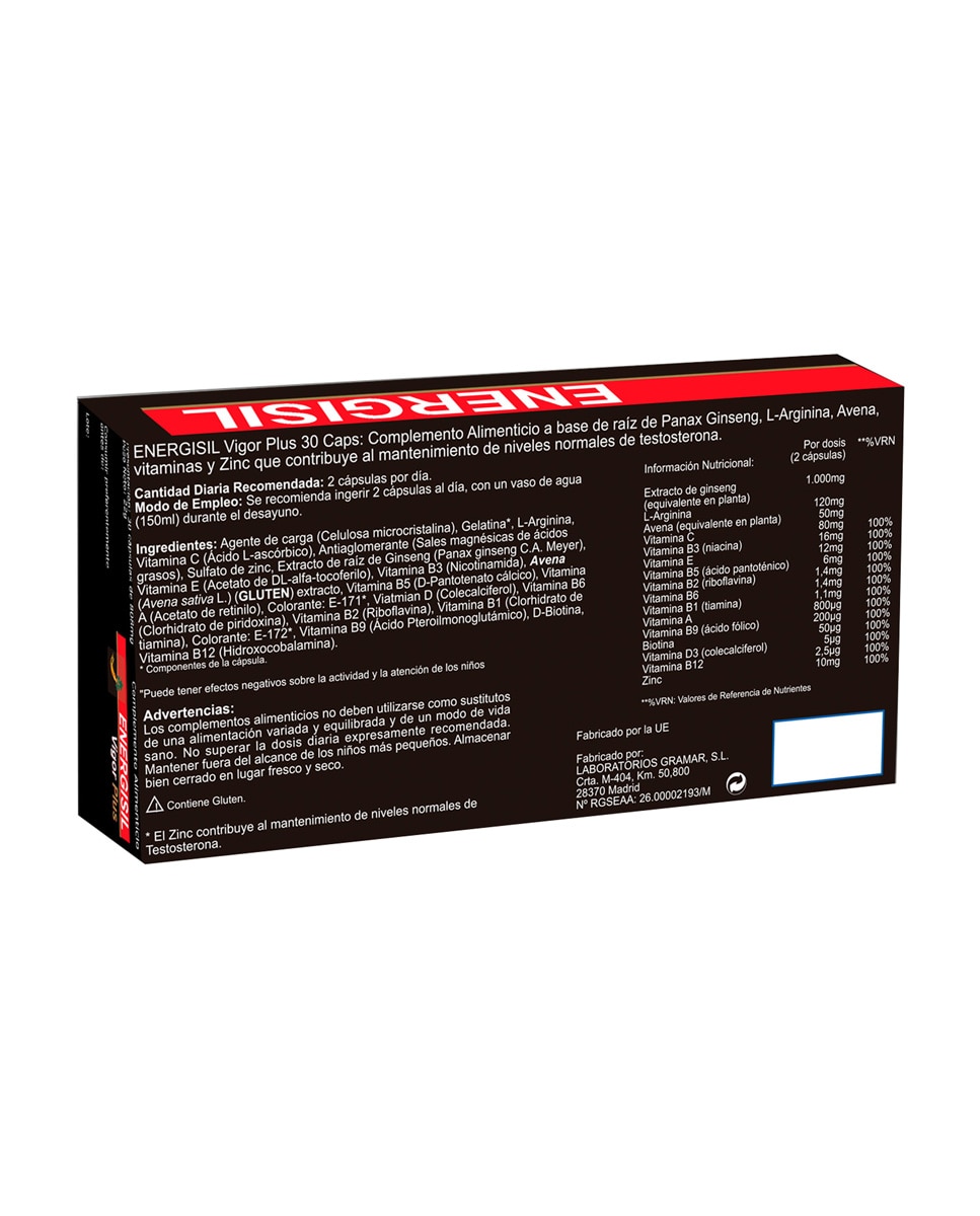 60 Cápsulas Energisil Plus Pharma Otc 2