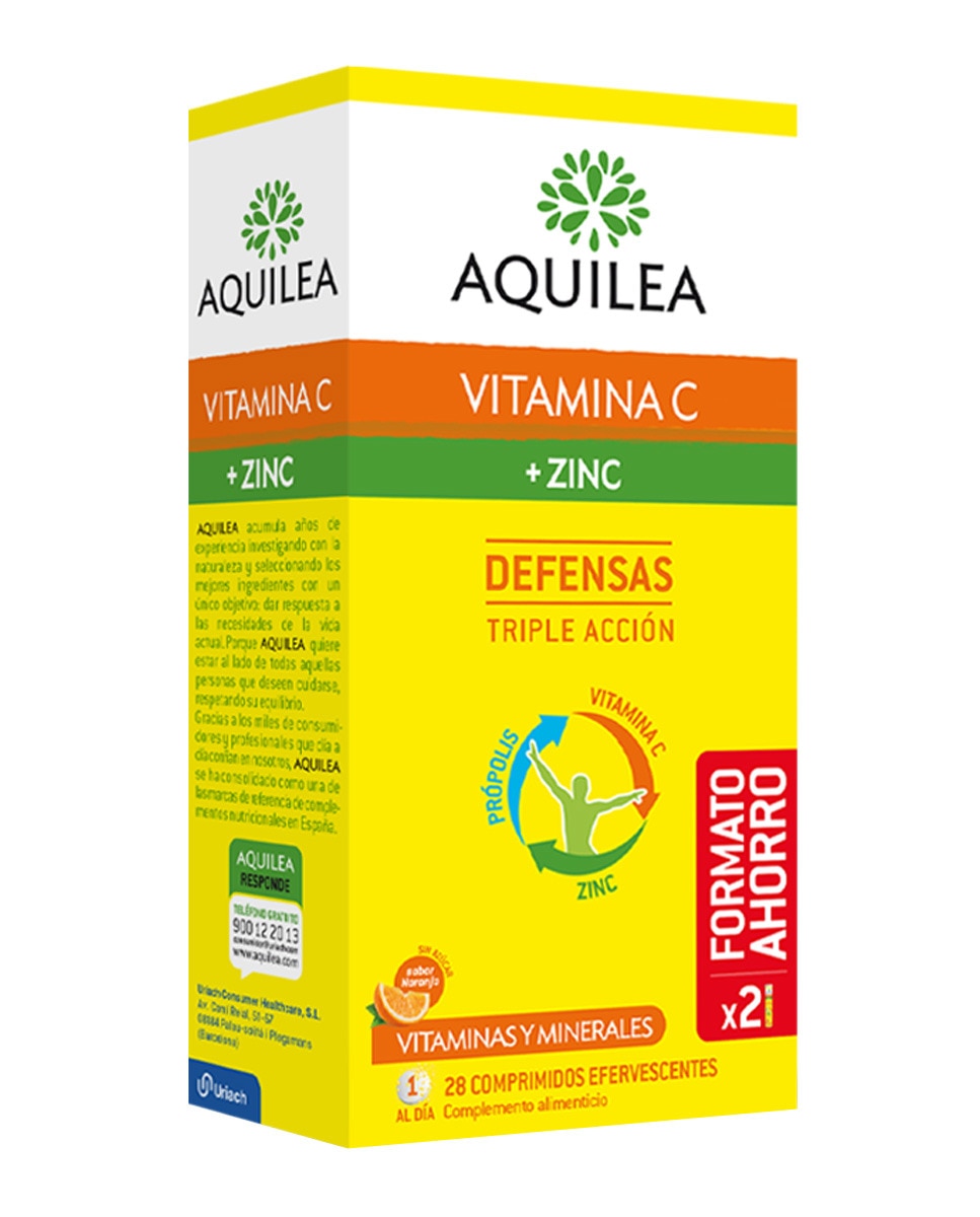 Aquilea - 28 Comprimidos Efervescentes Aquilea Vitamina C+ Zinc Aquilea.