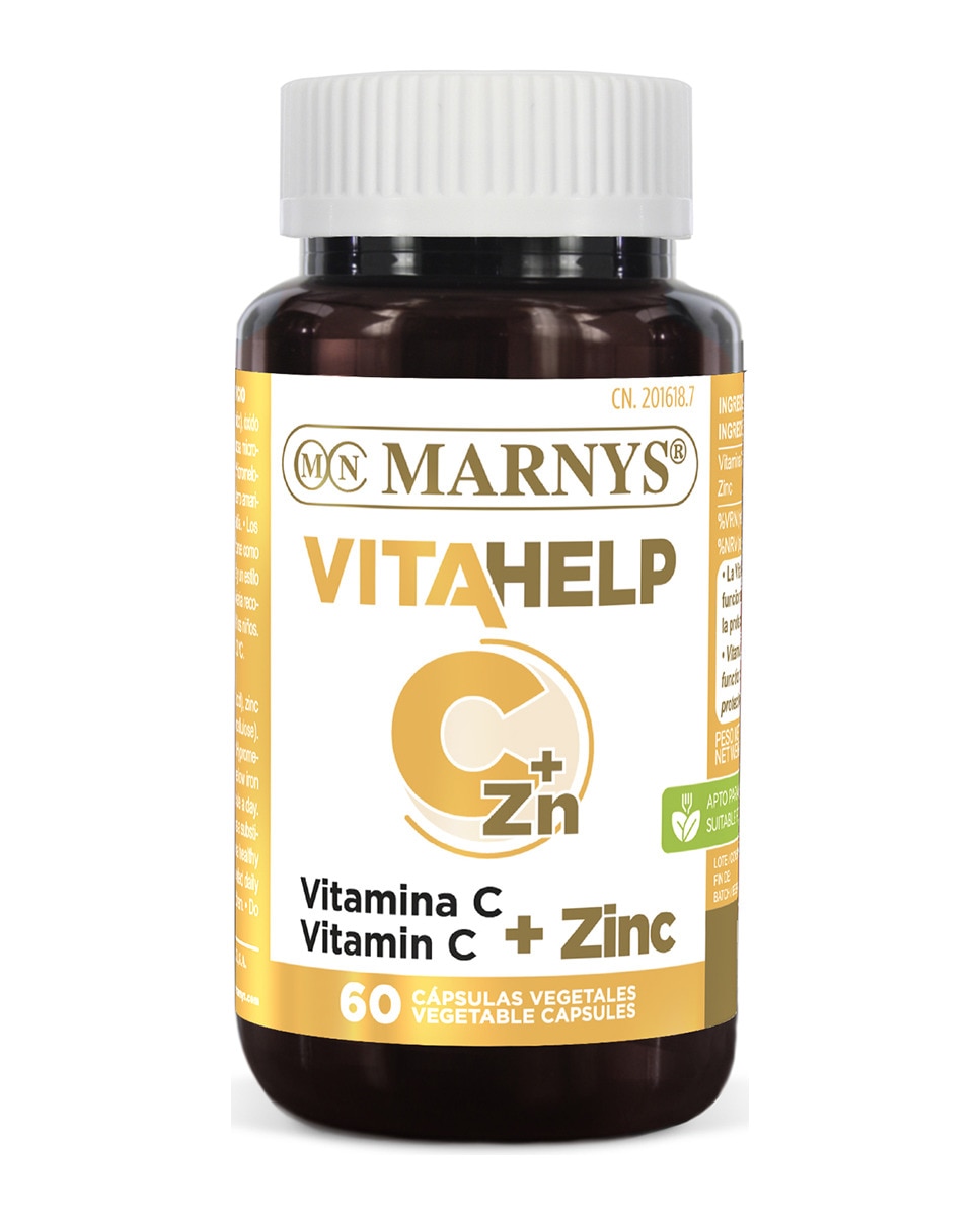 Marnys - 60 cápsulas vegetales Vitahelp Vitamina C + Zinc Marnys.
