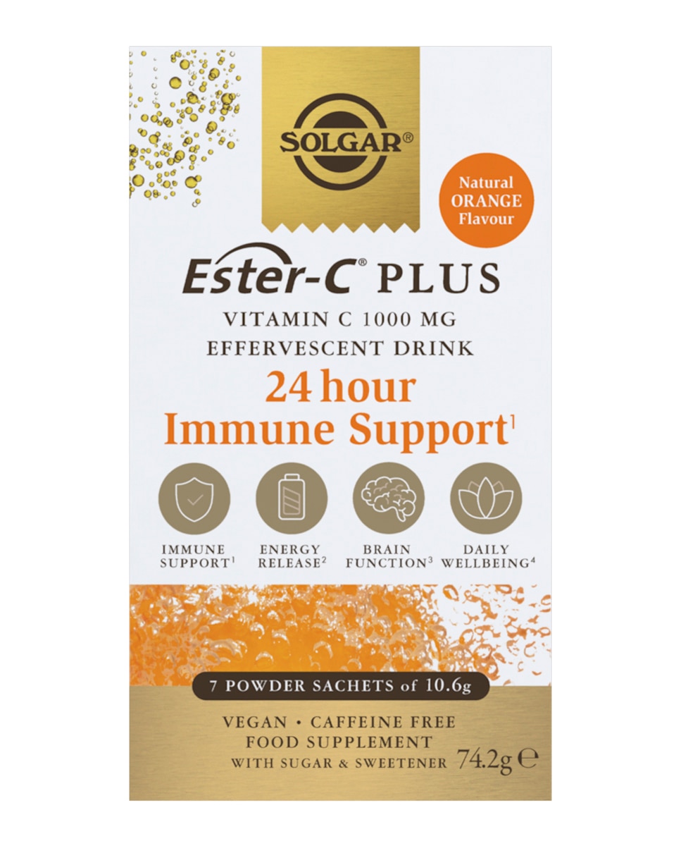 SOLGAR - 7 sobres Ester-C® Plus Vitamina C Efervescente 1000 Mg Solgar.