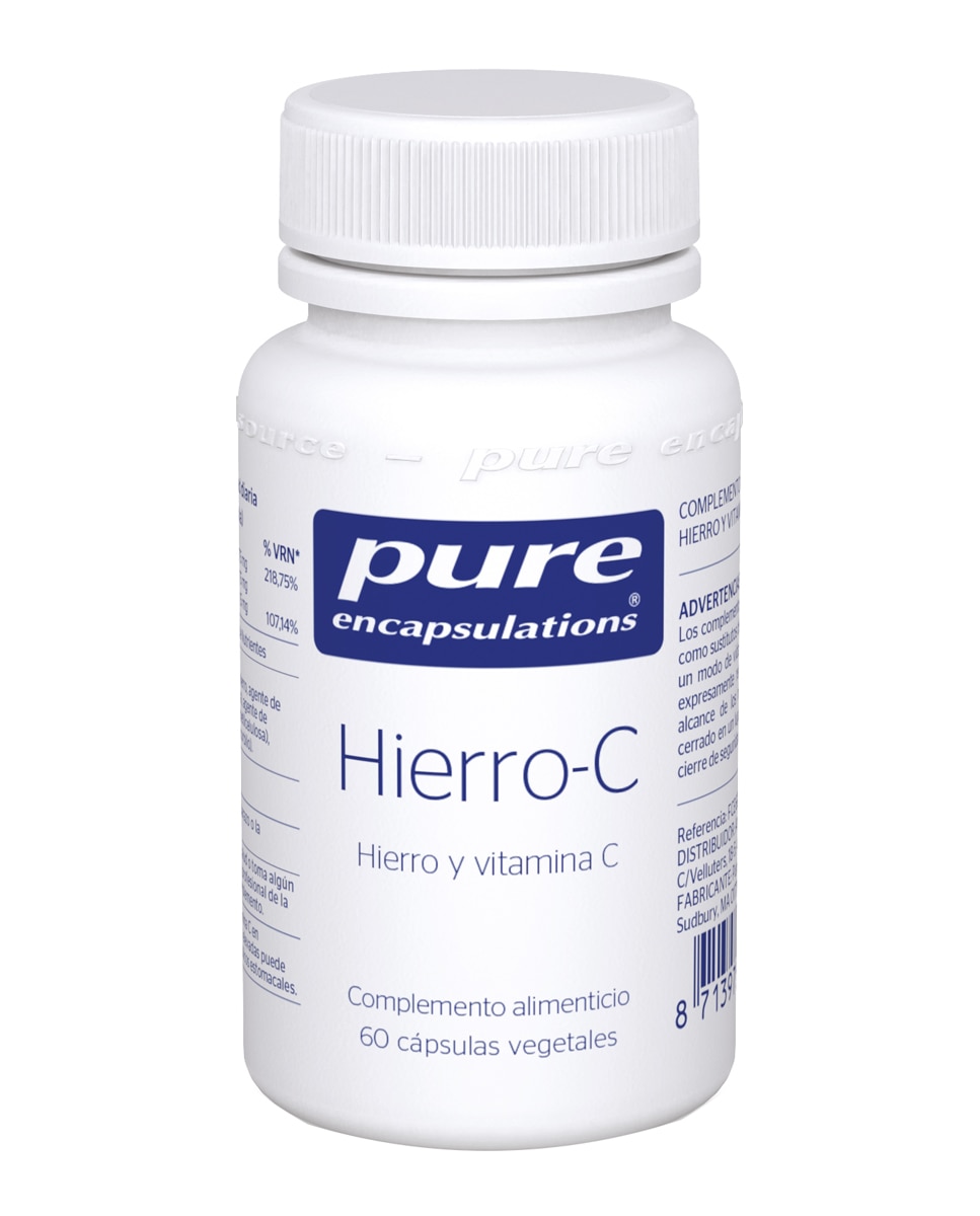 Pure Encapsulations - 60 Cápsulas Hierro-C Pure Encapsulations.
