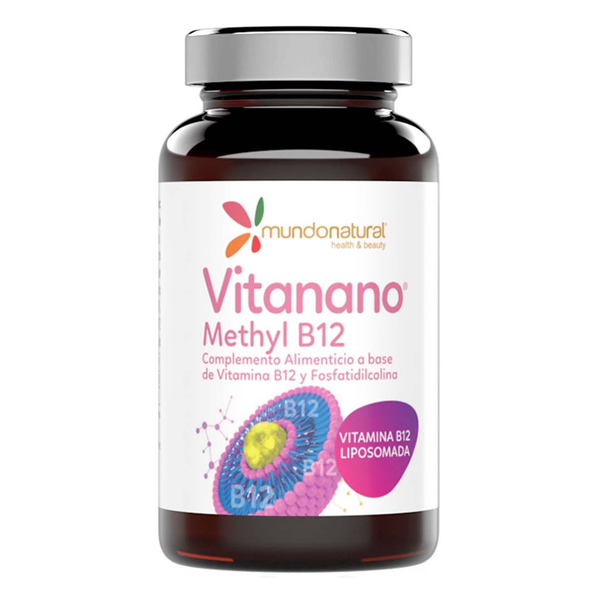 Mundo Natural - 30 cápsulas Vitanano Methyl B12 liposomado Mundo Natural.