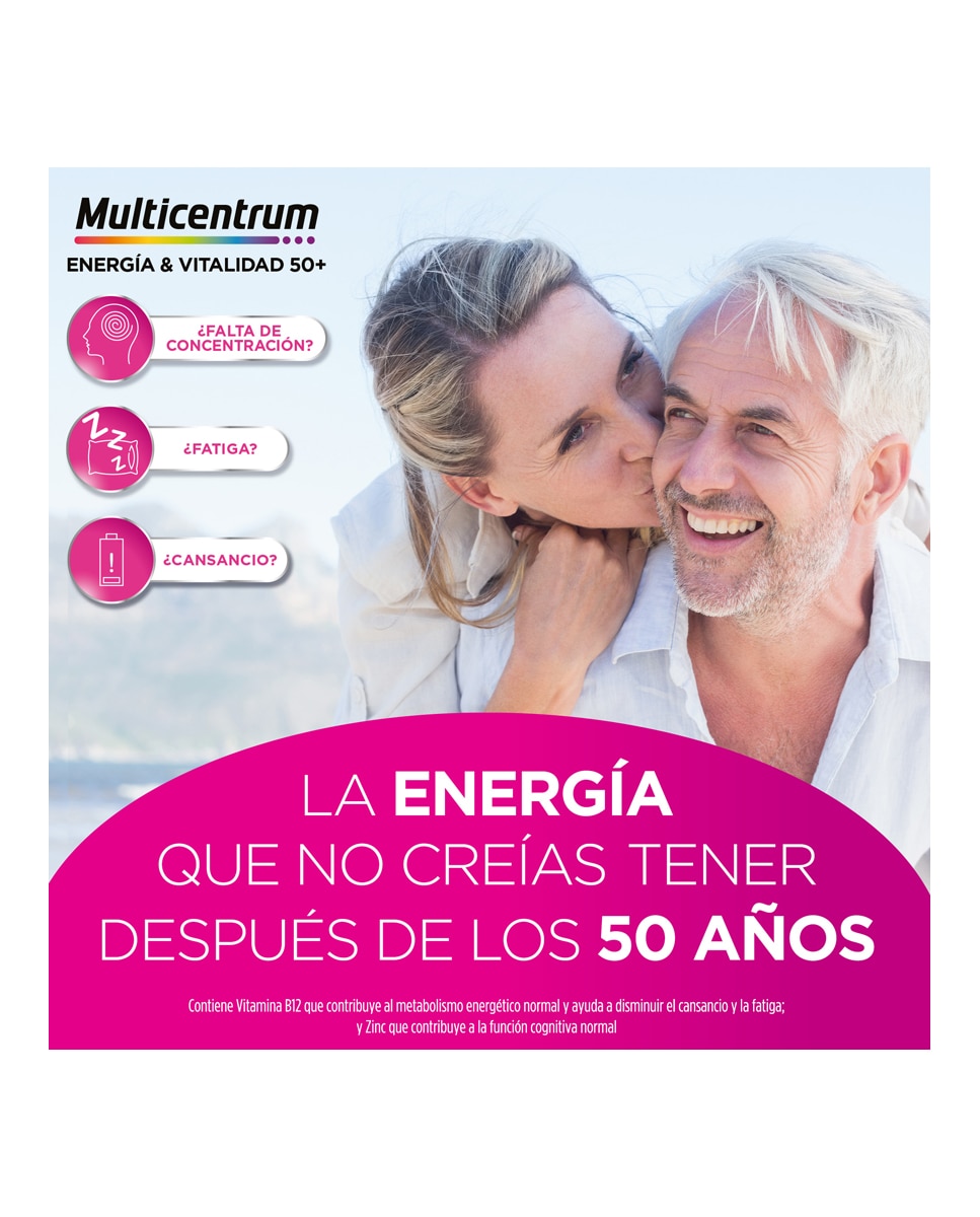 30 Frascos Energía & Vitalidad 50+ Multicentrum 2