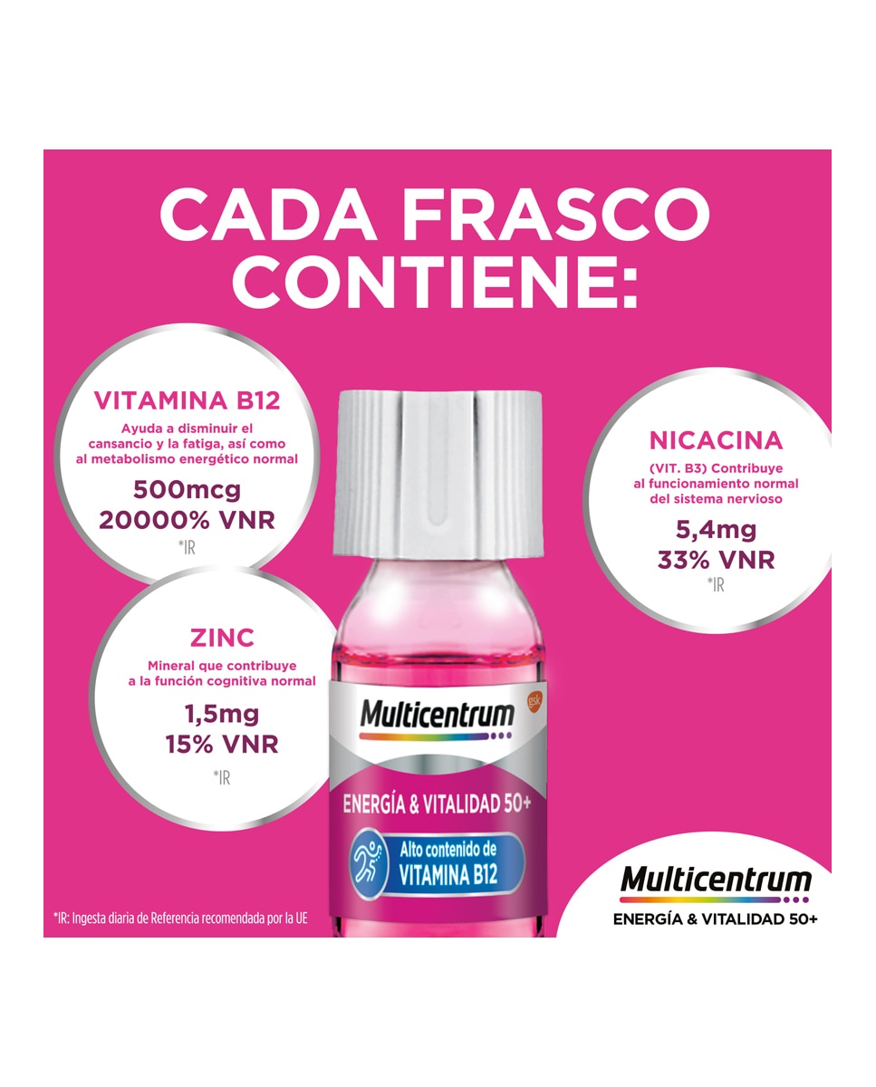 30 Frascos Energía & Vitalidad 50+ Multicentrum 4