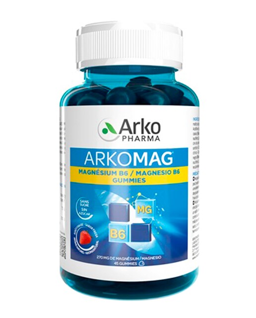 45 Gummies Arkomag Magnesio B6 Sabor Fresa Arkopharma
