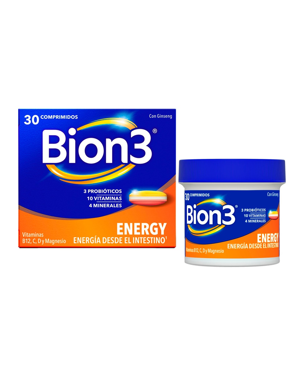 Imagen 2 de Comprimidos Multivitamínicos Con Probióticos Energy Bion3 - 30 unidades