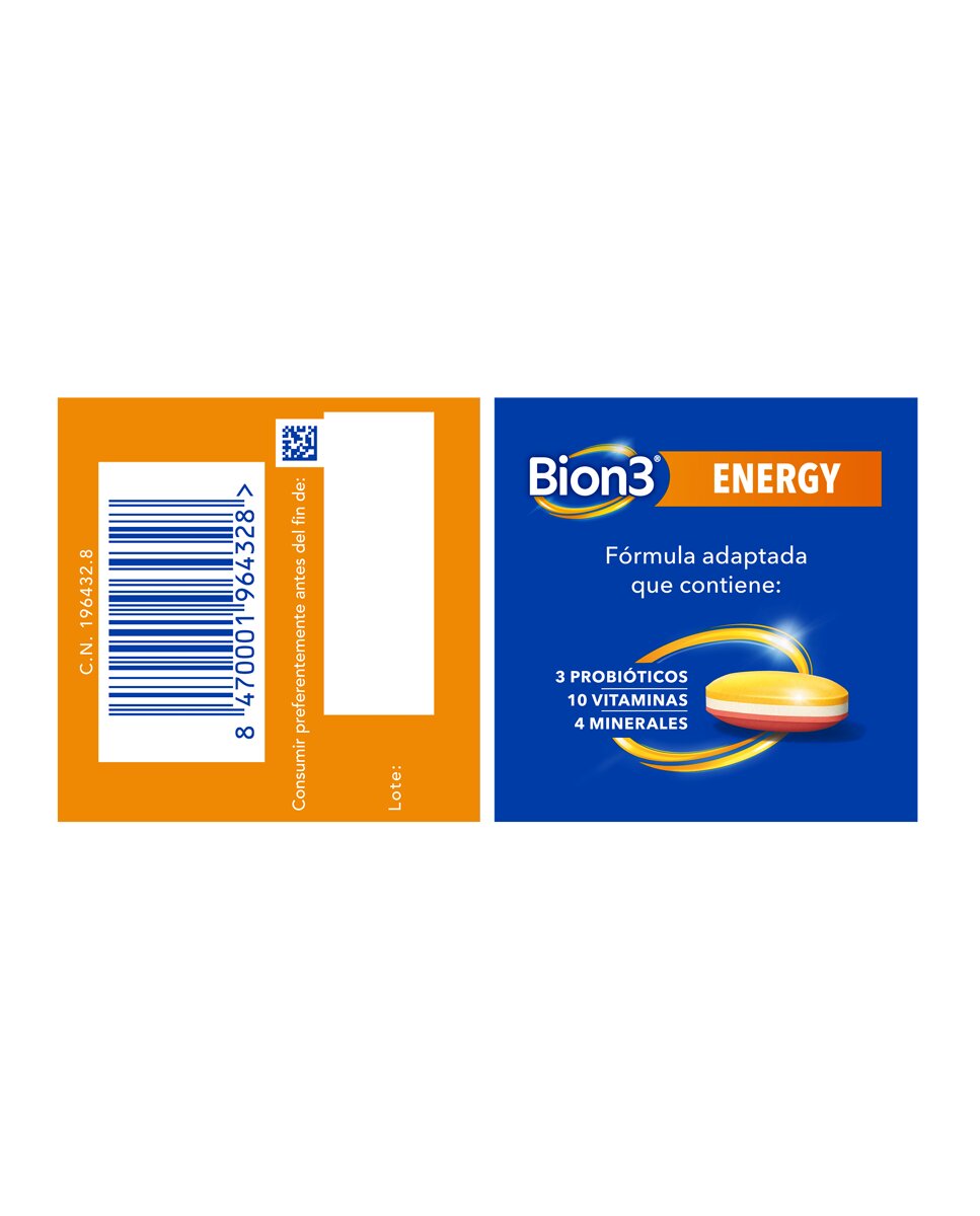 Imagen 13 de Comprimidos Multivitamínicos Con Probióticos Energy Bion3 - 30 unidades
