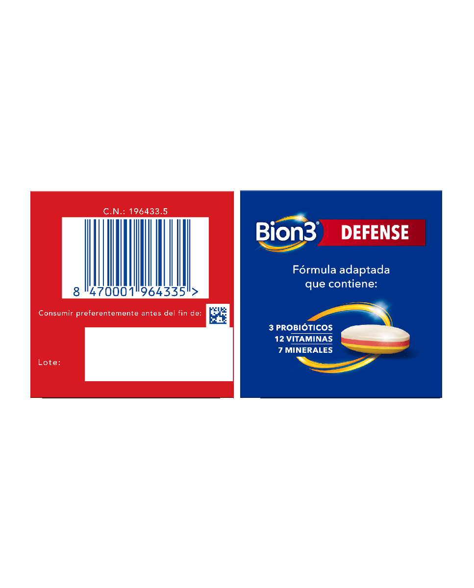 Comprimidos Multivitamínicos Con Probióticos Defense Bion3 - 30 unidades 12