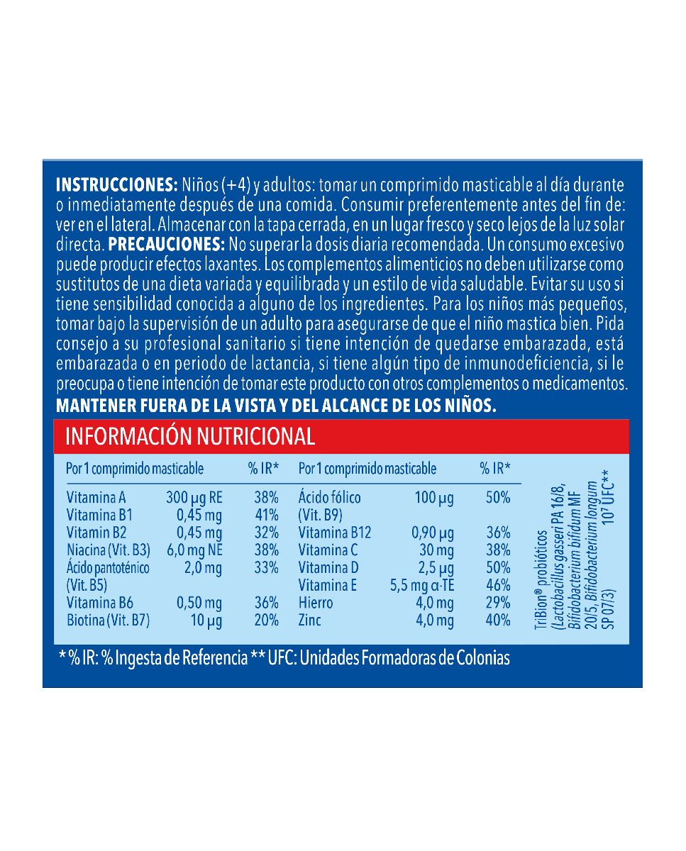 Multivitamínico Con Probióticos Para Niños Defense Junior Bion3 - 30 unidades 12