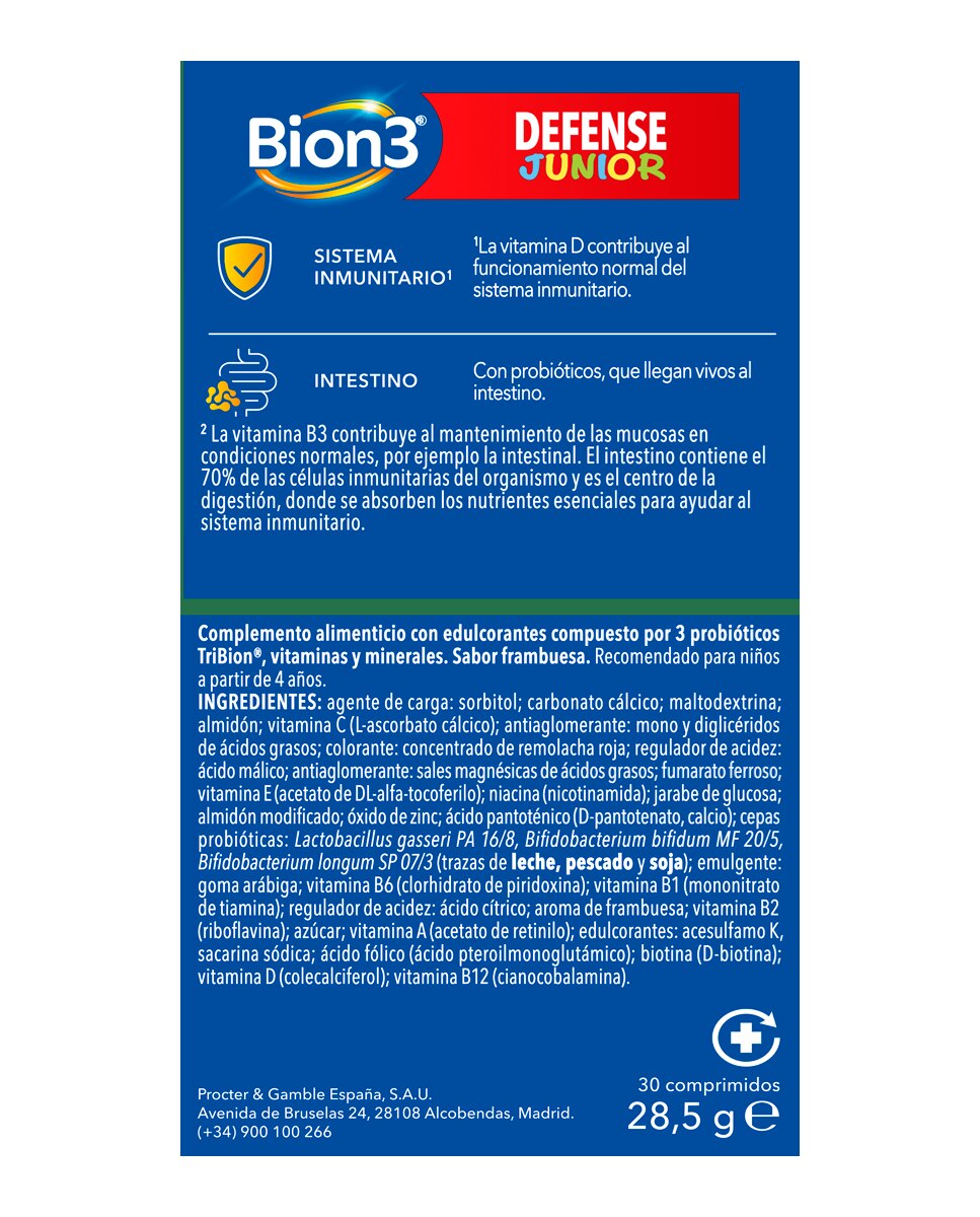 Multivitamínico Con Probióticos Para Niños Defense Junior Bion3 - 30 unidades 13