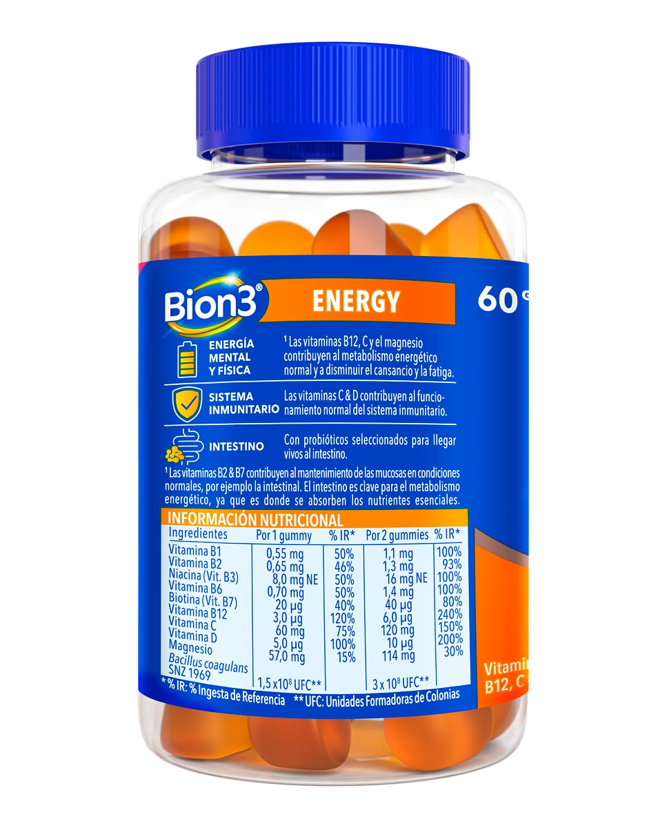 60 Gummies Energy Bion3 - 60 uds 12